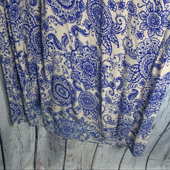 Miley Molly Long Maxi Blue Beige Floral Dress - Picture 4 of 10